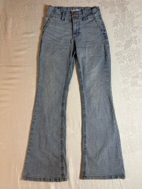 Ardene 01 Light Wash Flare Jeans Double Button Y2K Boho Casual Denim